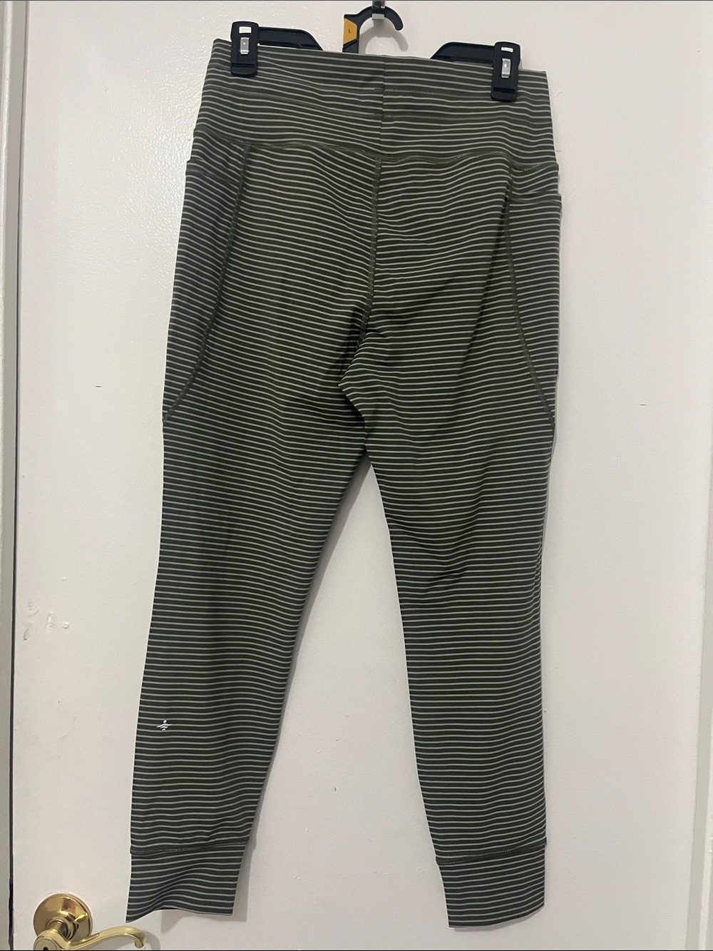 Halara Olive green Striped Drawstring Leggings - Picture 4 of 4